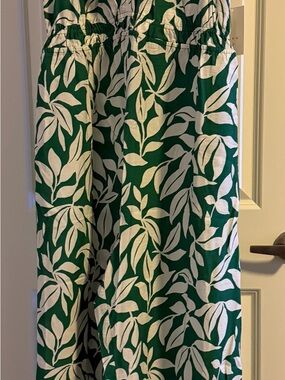 a new day Green Leaf-Print Sleeveless Jumpsuit